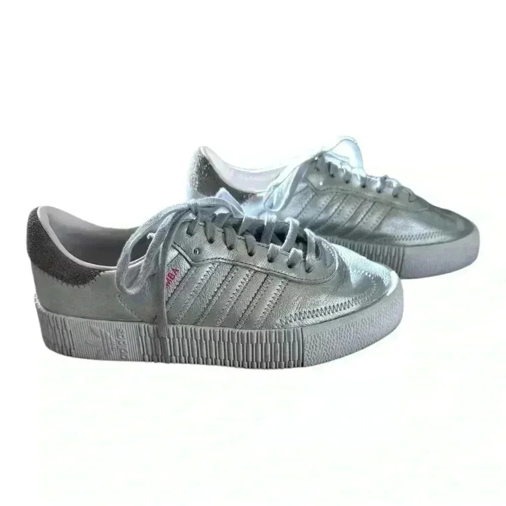 adidas Women's Metallic Silver Sneakers